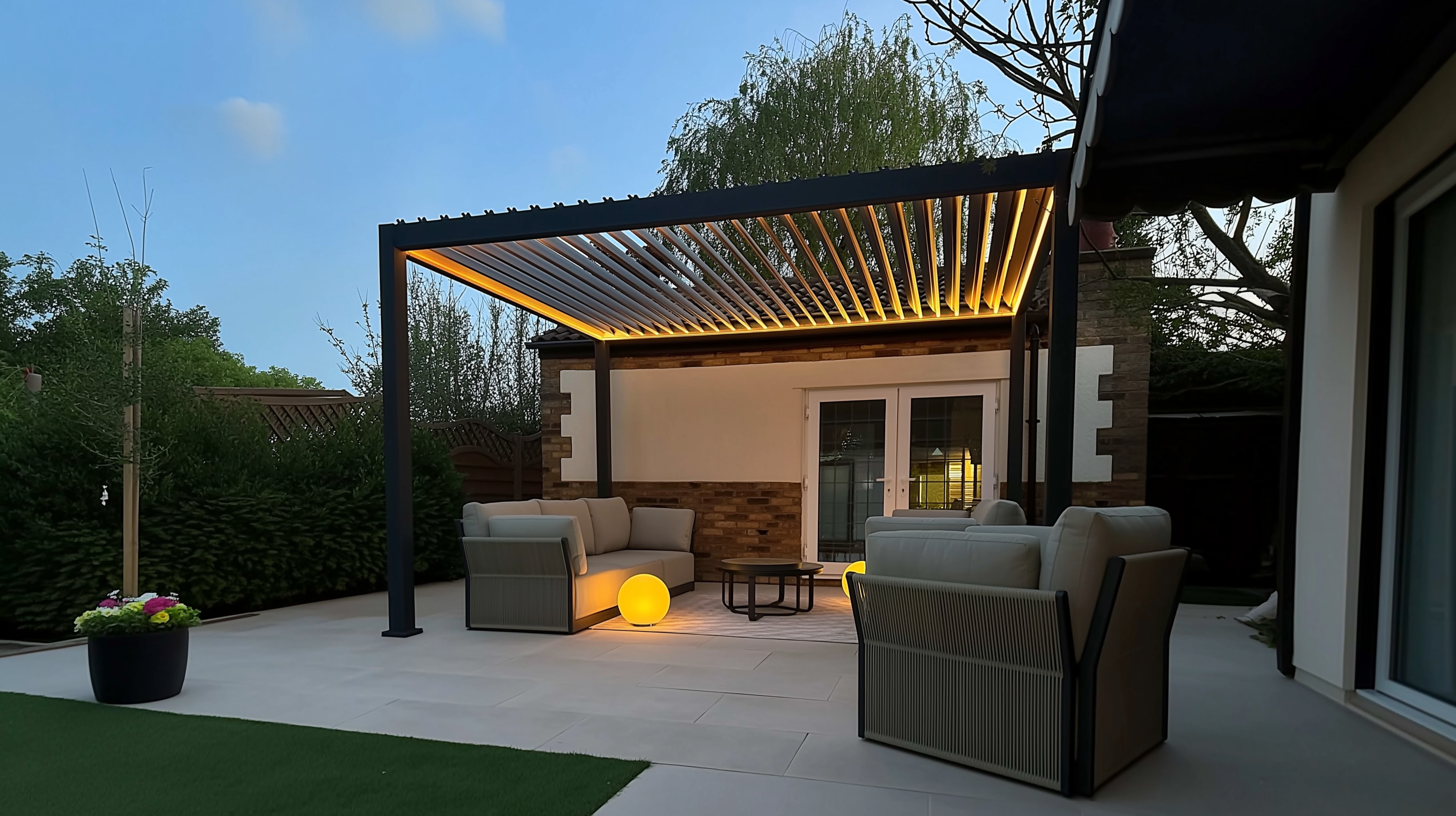 Motorised Louvred Freestanding Pergolas