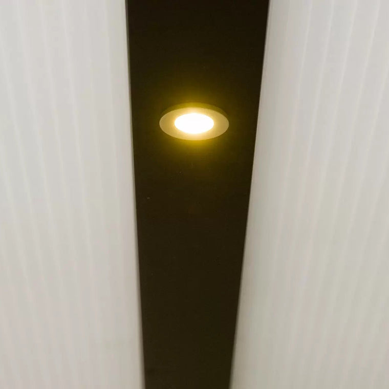 Light fixture on a white ceiling