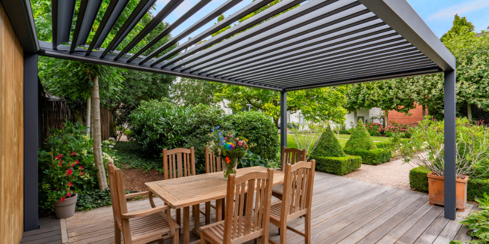 Deponti Pinela Aluminium Louvered Roof Pergola – Smart Tilting Louvers, Year-Round Comfort