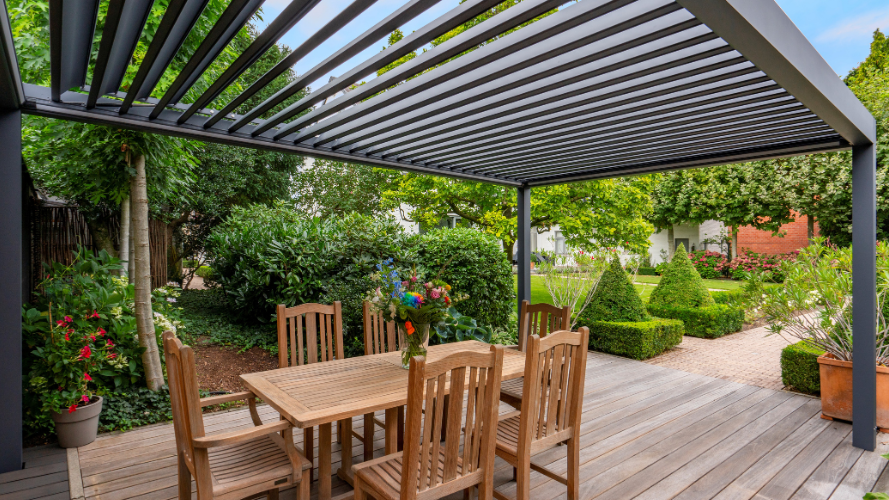 Deponti Pinela Aluminium Louvered Roof Pergola – Smart Tilting Louvers, Year-Round Comfort