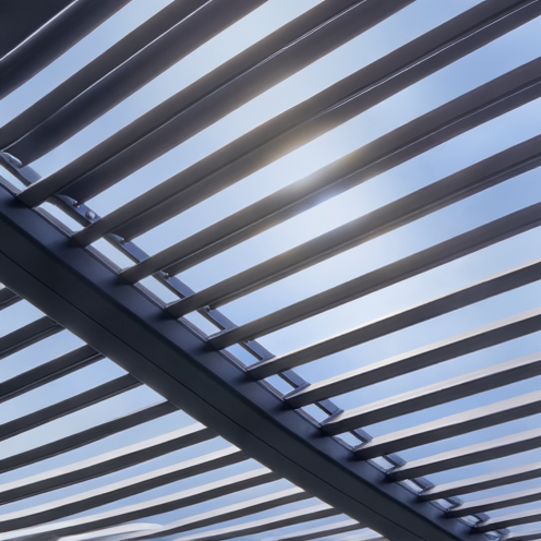 Adjustable louvered roof