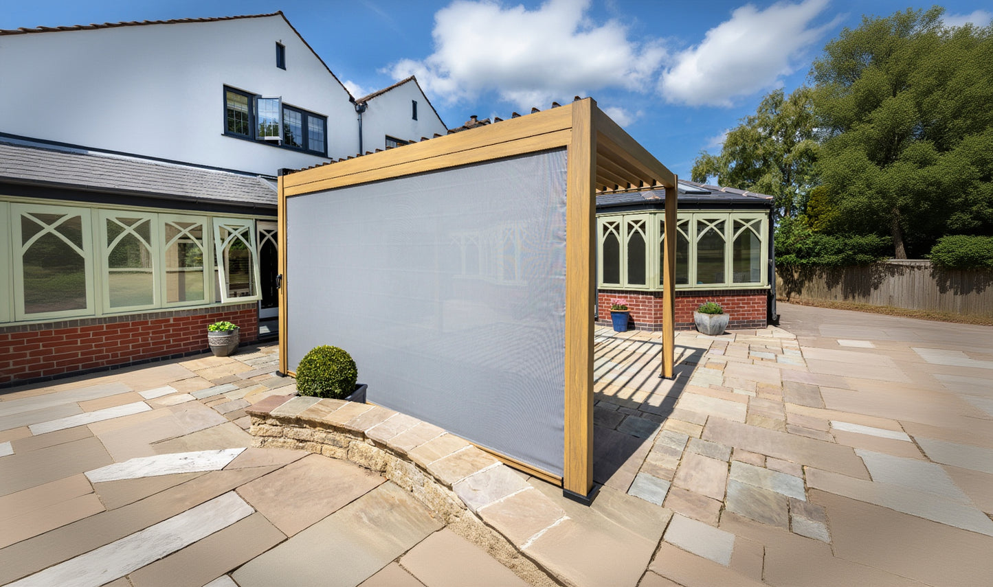 Hartman Como Aluminium Pergola (3x3 m & 4x3 m) – Adjustable Louvered Roof with Solar LED Lights