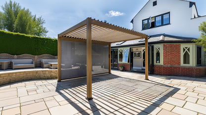 Hartman Como Aluminium Pergola (3x3 m & 4x3 m) – Adjustable Louvered Roof with Solar LED Lights