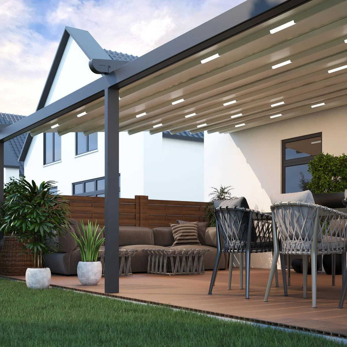 Deponti Verdeca Aluminium Pergola with Motorised Retractable Roof