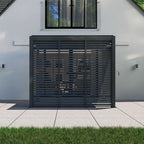 Nova Titan Fixed Louvred Side Wall Panel | Aluminium Pergola Privacy Screen | Grey & Pebble | 1m, 1.2m & 1.33m