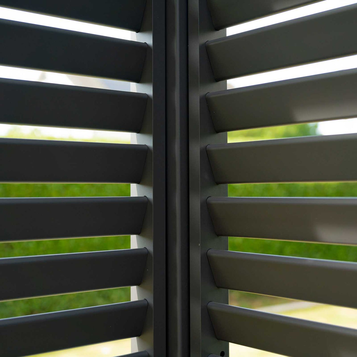 Nova Titan Fixed Louvred Side Wall Panel | Aluminium Pergola Privacy Screen | Grey & Pebble | 1m, 1.2m & 1.33m