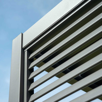 Nova Titan Fixed Louvred Side Wall Panel | Aluminium Pergola Privacy Screen | Grey & Pebble | 1m, 1.2m & 1.33m