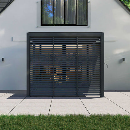 Nova Titan Fixed Louvred Side Wall Panel | Aluminium Pergola Privacy Screen | Grey & Pebble | 1m, 1.2m & 1.33m