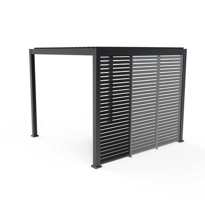 Nova Titan Fixed Louvred Side Wall Panel | Aluminium Pergola Privacy Screen | Grey & Pebble | 1m, 1.2m & 1.33m