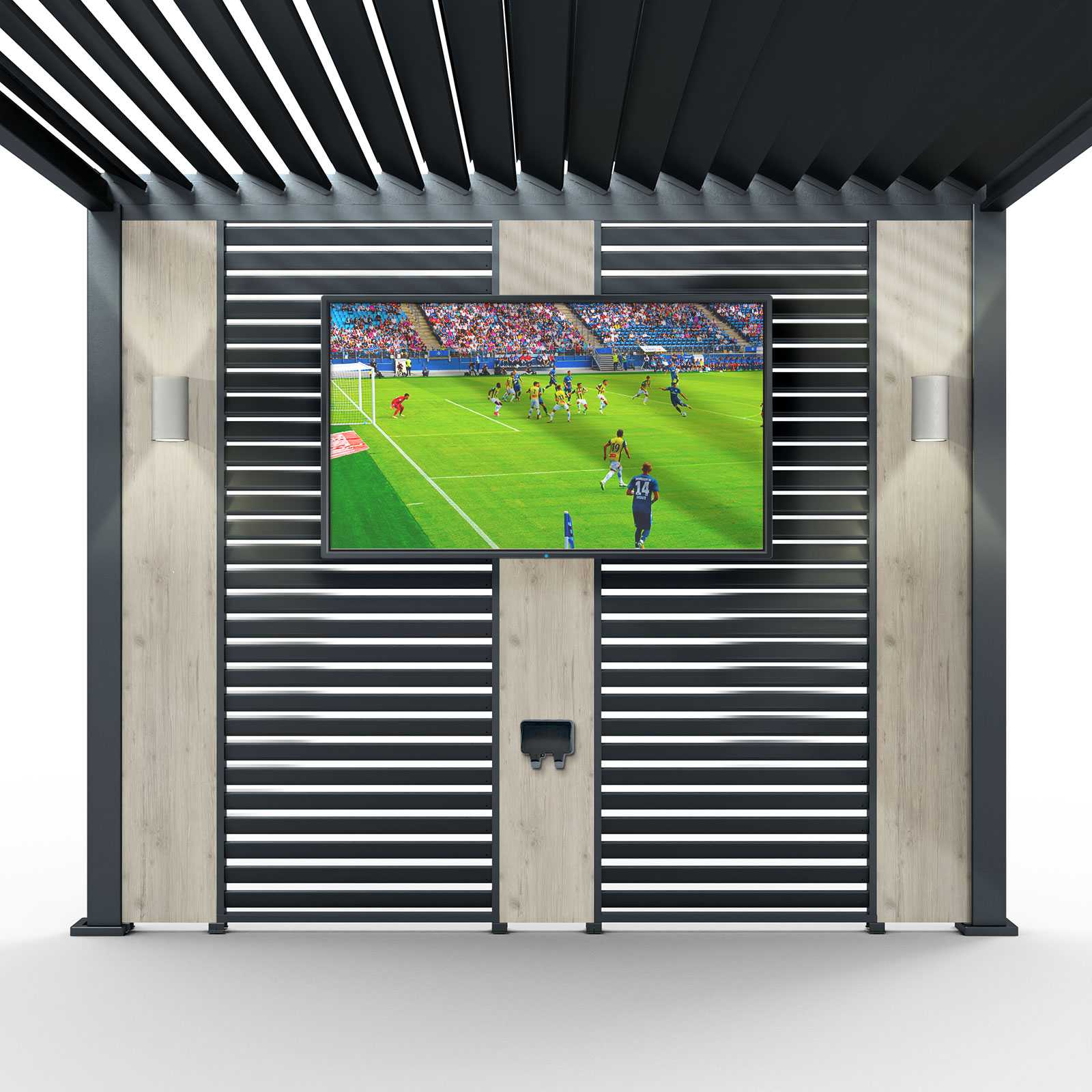 The Fifth Room Model Example Nova Titan Aluminium Pergola 31cm Solid Side Wall Panel | Grey, Pebble ...