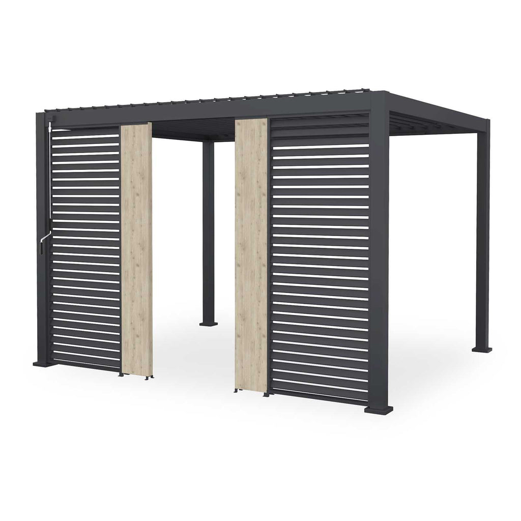 Nova Titan Aluminium Pergola 31cm Solid Side Wall Panel | Grey, Pebble & Wood Look | Outdoor Privacy Screen for Louvred Pergola