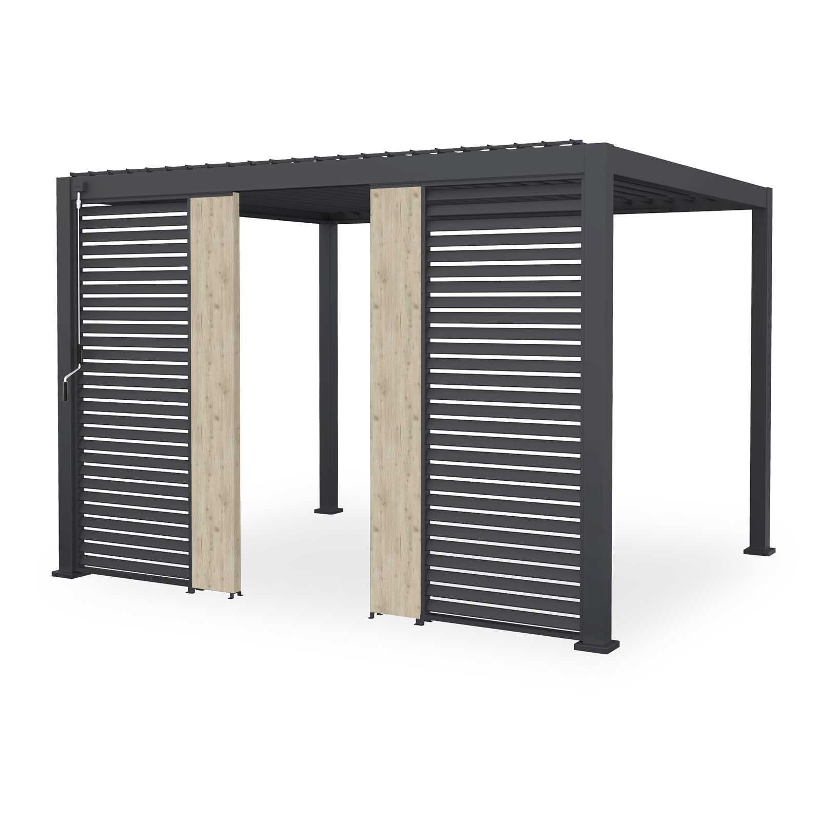 Nova Titan Aluminium Pergola 31cm Solid Side Wall Panel | Grey, Pebble & Wood Look | Outdoor Privacy Screen for Louvred Pergola