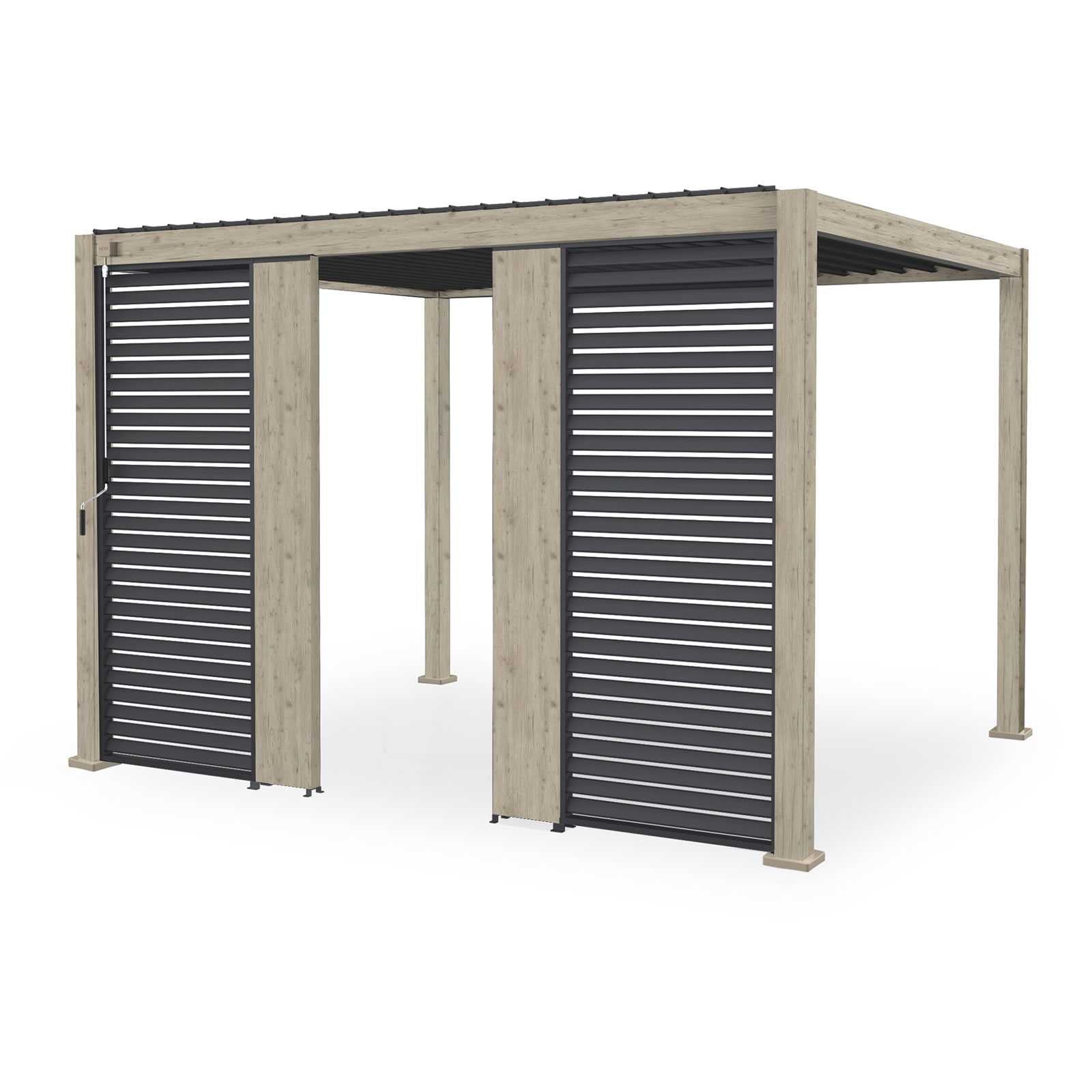 Nova Titan Aluminium Pergola 31cm Solid Side Wall Panel | Grey, Pebble & Wood Look | Outdoor Privacy Screen for Louvred Pergola