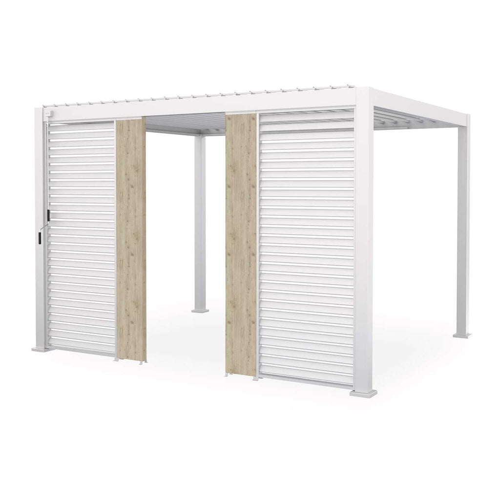 Nova Titan Aluminium Pergola 31cm Solid Side Wall Panel | Grey, Pebble & Wood Look | Outdoor Privacy Screen for Louvred Pergola