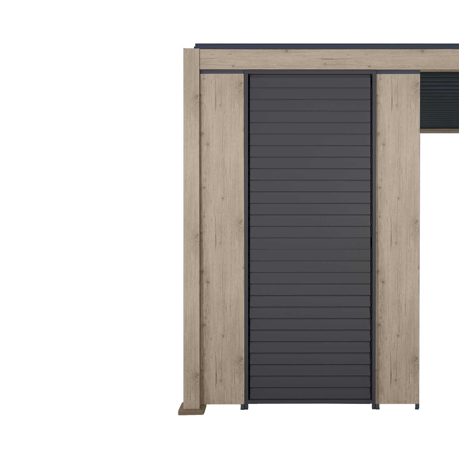 Nova Titan Aluminium Pergola 31cm Solid Side Wall Panel | Grey, Pebble & Wood Look | Outdoor Privacy Screen for Louvred Pergola