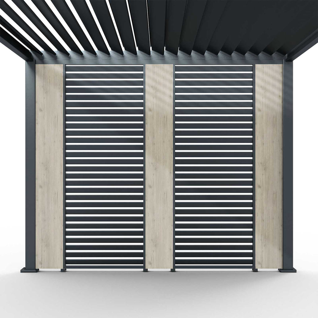 Nova Titan Aluminium Pergola 31cm Solid Side Wall Panel | Grey, Pebble & Wood Look | Outdoor Privacy Screen for Louvred Pergola