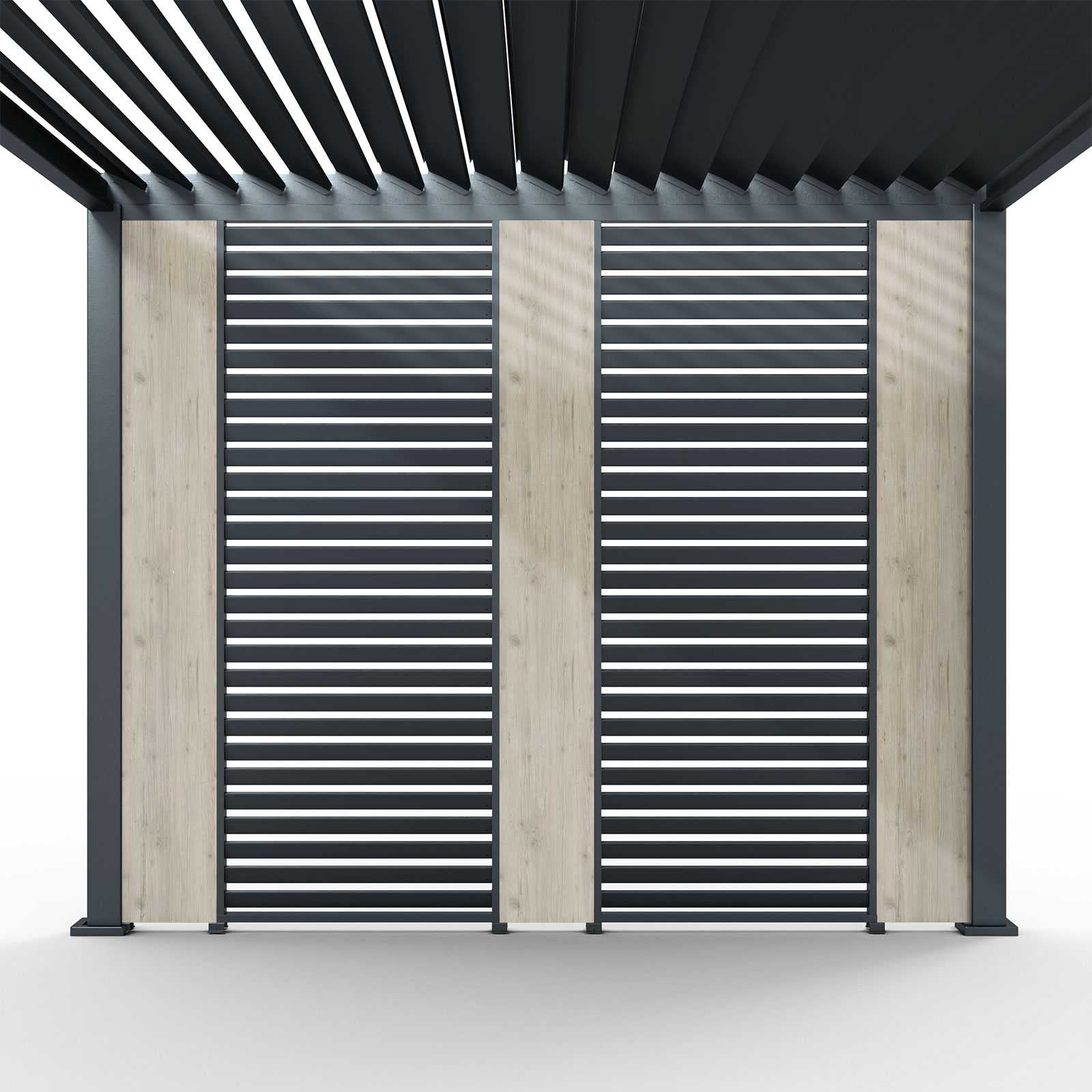 Nova Titan Aluminium Pergola 31cm Solid Side Wall Panel | Grey, Pebble & Wood Look | Outdoor Privacy Screen for Louvred Pergola