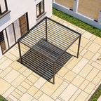 Nova Luna Aluminium Louvred Roof Pergola | Galvanised Steel Garden Pergola with Manual Opening Roof