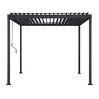 Nova Luna Aluminium Louvred Roof Pergola | Galvanised Steel Garden Pergola with Manual Opening Roof