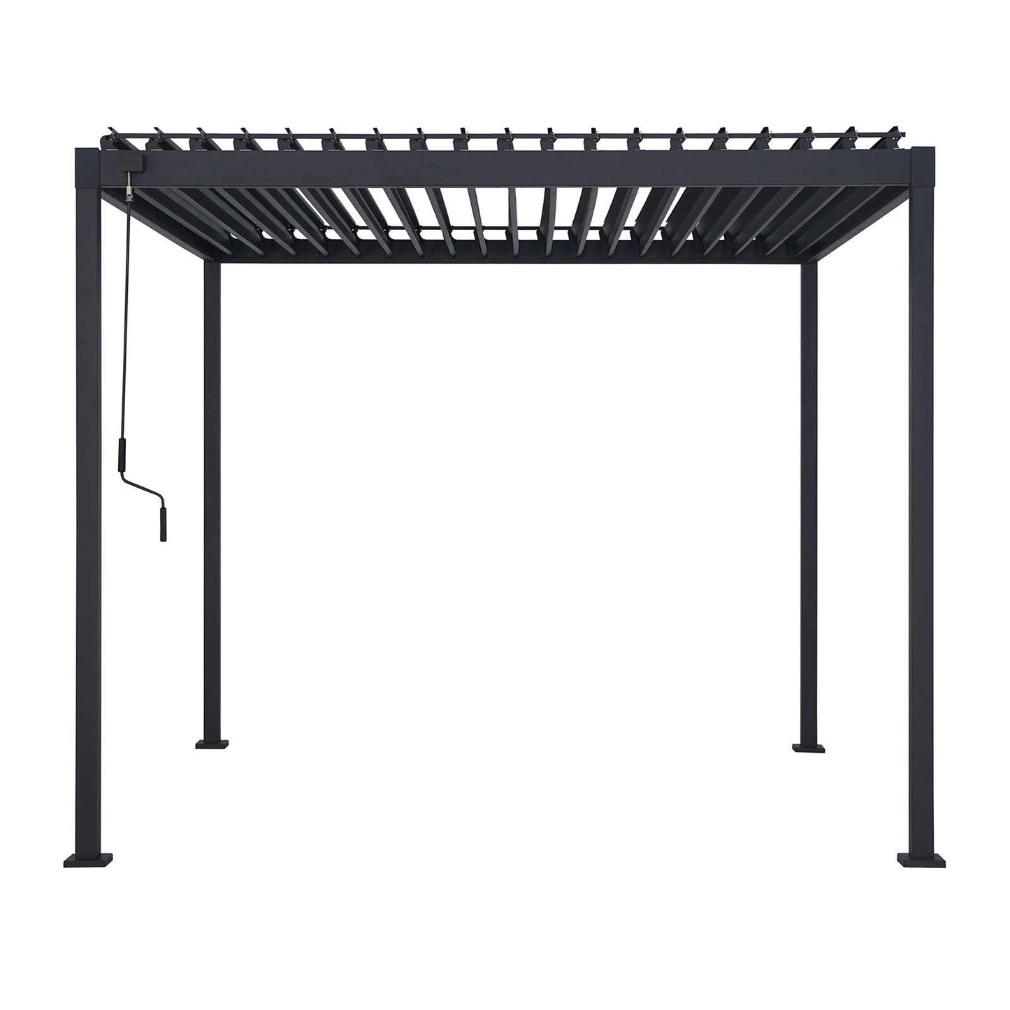 Nova Luna Aluminium Louvred Roof Pergola | Galvanised Steel Garden Pergola with Manual Opening Roof - PERGOLA PACKAGE