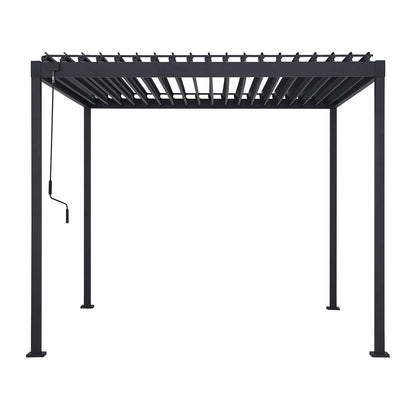 Nova Luna Aluminium Louvred Roof Pergola | Galvanised Steel Garden Pergola with Manual Opening Roof - PERGOLA PACKAGE