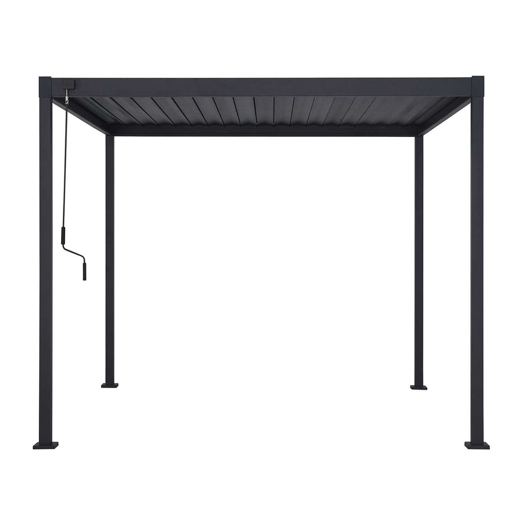 Nova Luna Aluminium Louvred Roof Pergola | Galvanised Steel Garden Pergola with Manual Opening Roof