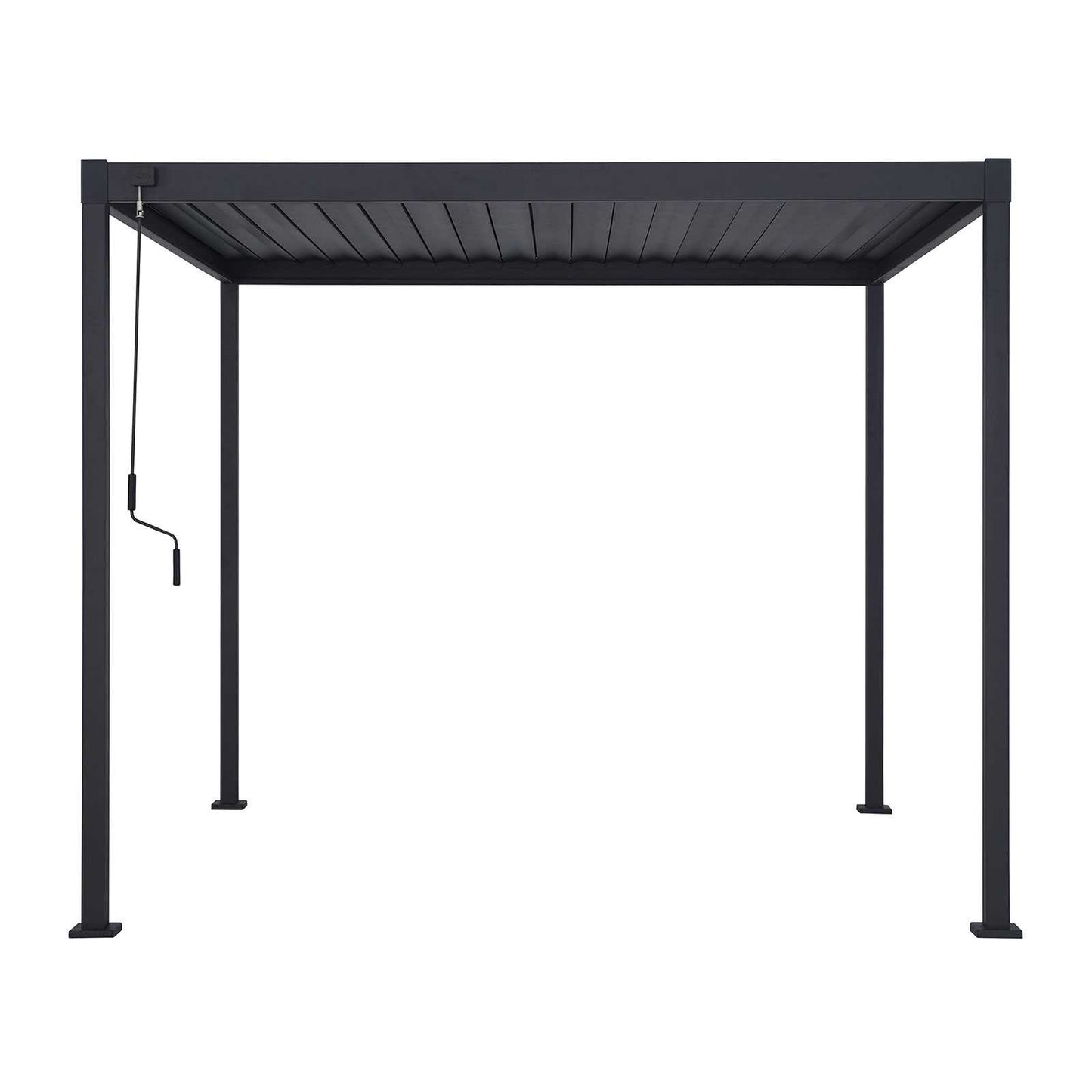 Nova Luna Aluminium Louvred Roof Pergola | Galvanised Steel Garden Pergola with Manual Opening Roof - PERGOLA PACKAGE