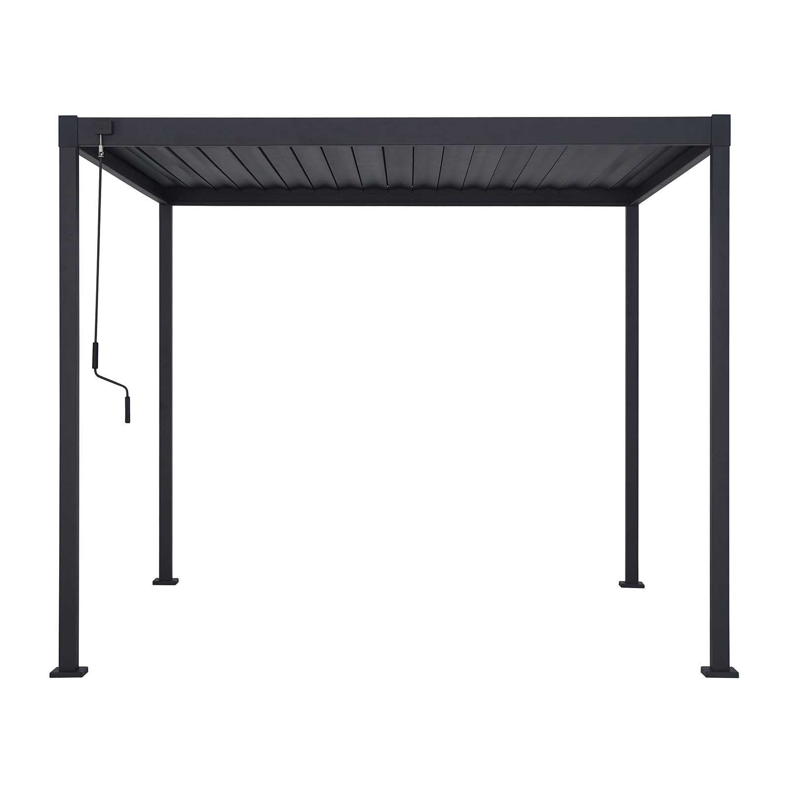Nova Luna Aluminium Louvred Roof Pergola | Galvanised Steel Garden Pergola with Manual Opening Roof