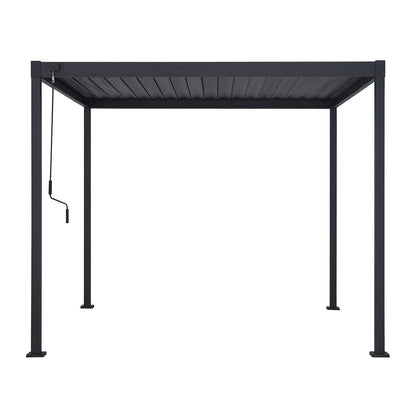 Nova Luna Aluminium Louvred Roof Pergola | Galvanised Steel Garden Pergola with Manual Opening Roof - PERGOLA PACKAGE