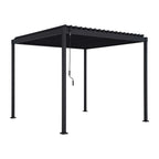 Nova Luna Aluminium Louvred Roof Pergola | Galvanised Steel Garden Pergola with Manual Opening Roof