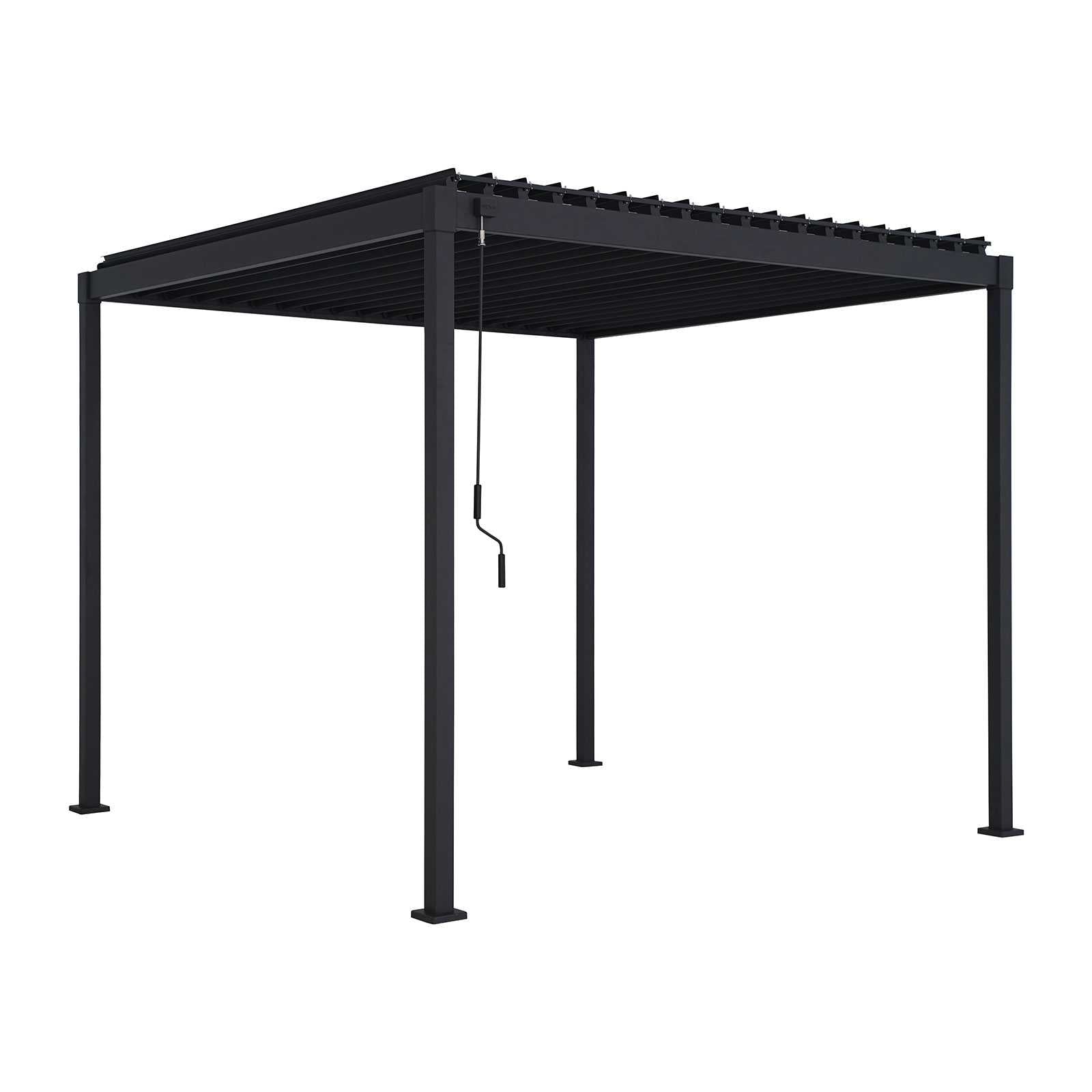 Nova Luna Aluminium Louvred Roof Pergola | Galvanised Steel Garden Pergola with Manual Opening Roof