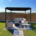 Nova Luna Aluminium Louvred Roof Pergola | Galvanised Steel Garden Pergola with Manual Opening Roof