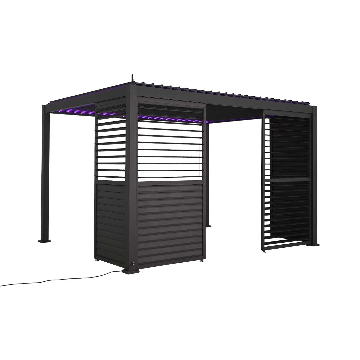 Nova Titan Aluminium Side Wall with Adjustable Louvres – Pergola Privacy Screen | Grey | Multiple Sizes