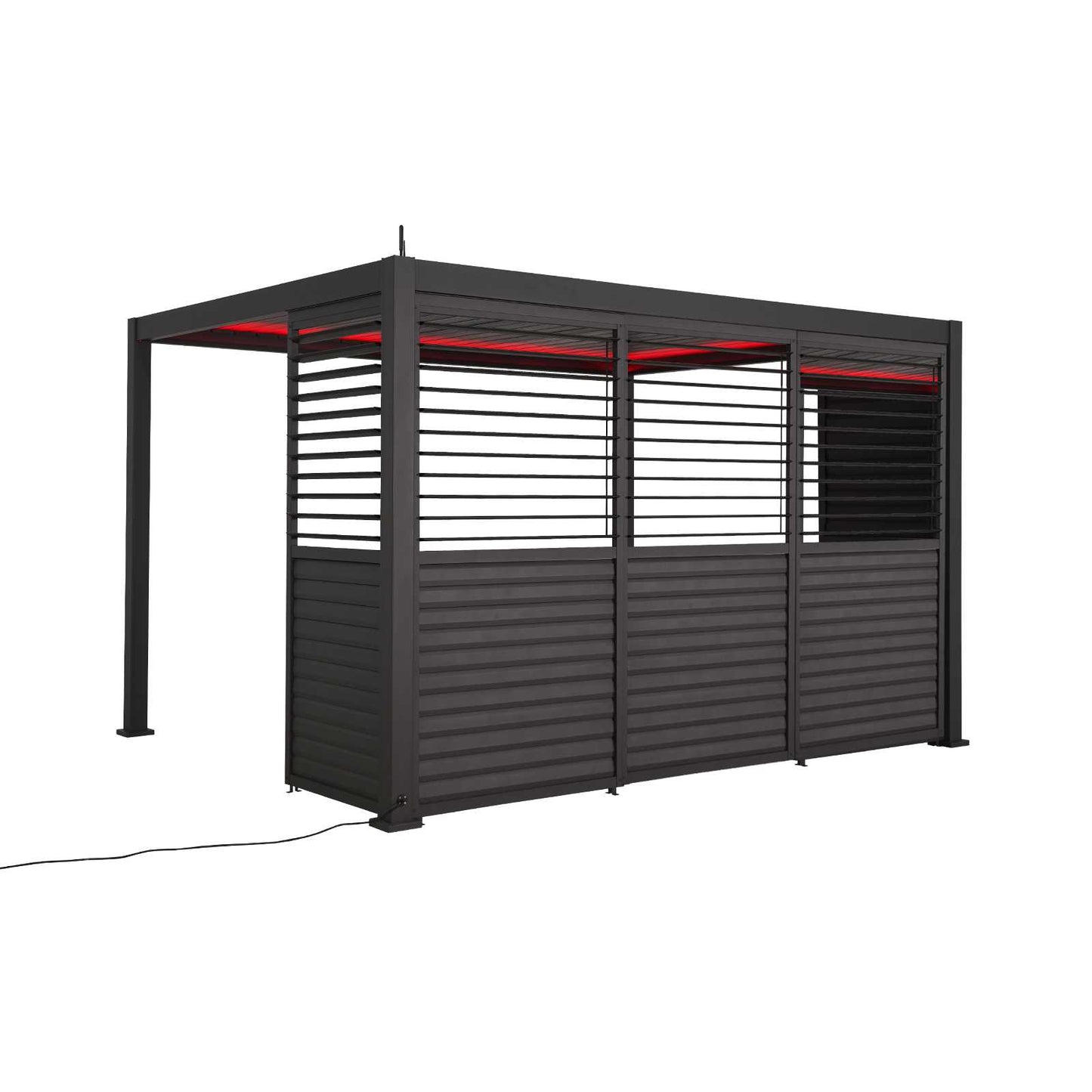 Nova Titan Aluminium Side Wall with Adjustable Louvres – Pergola Privacy Screen | Grey | Multiple Sizes