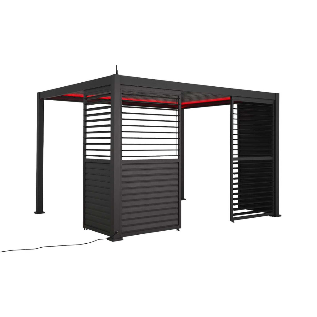 Nova Titan Aluminium Side Wall with Adjustable Louvres – Pergola Privacy Screen | Grey | Multiple Sizes