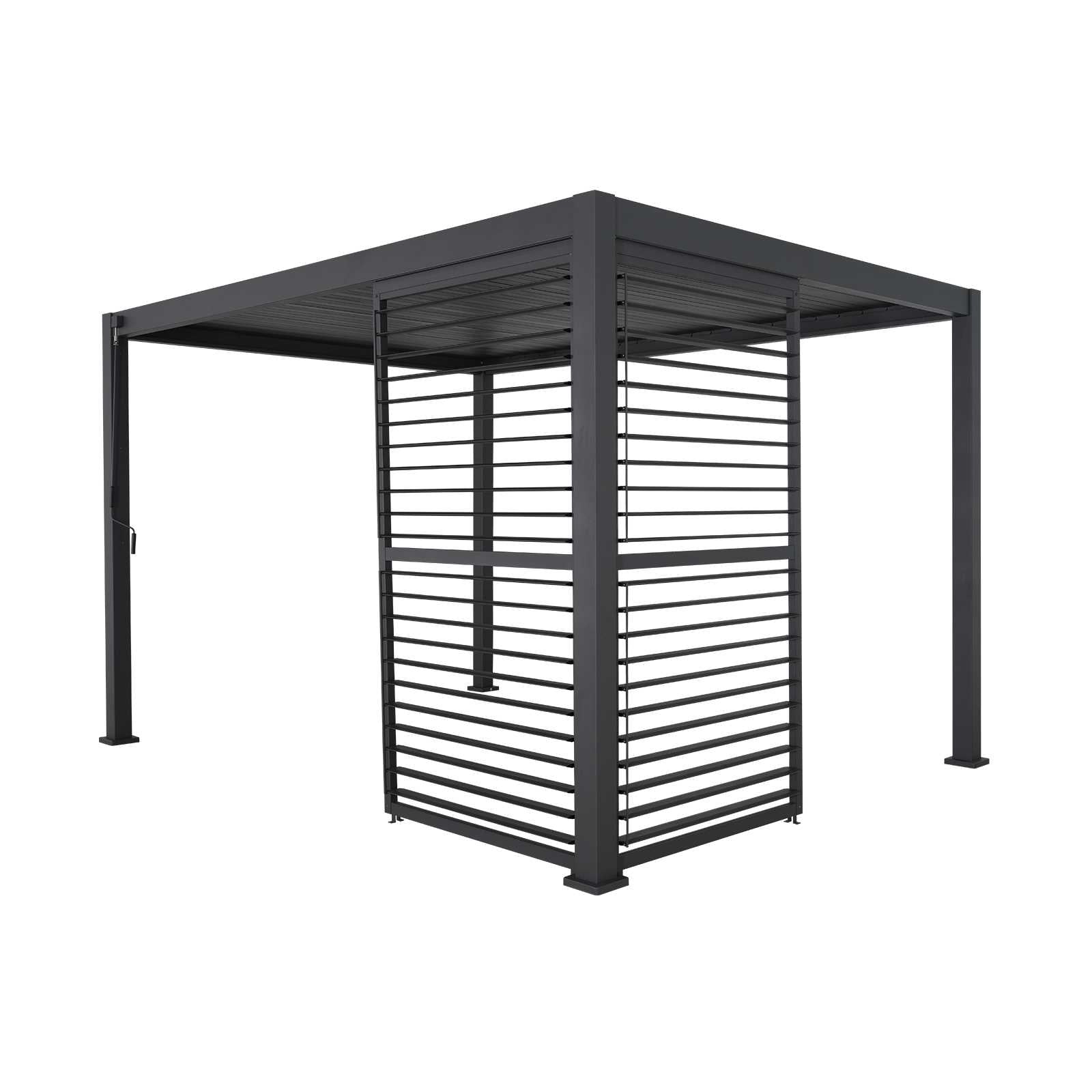 Nova Titan Aluminium Side Wall with Adjustable Louvres – Pergola Privacy Screen | Grey | Multiple Sizes