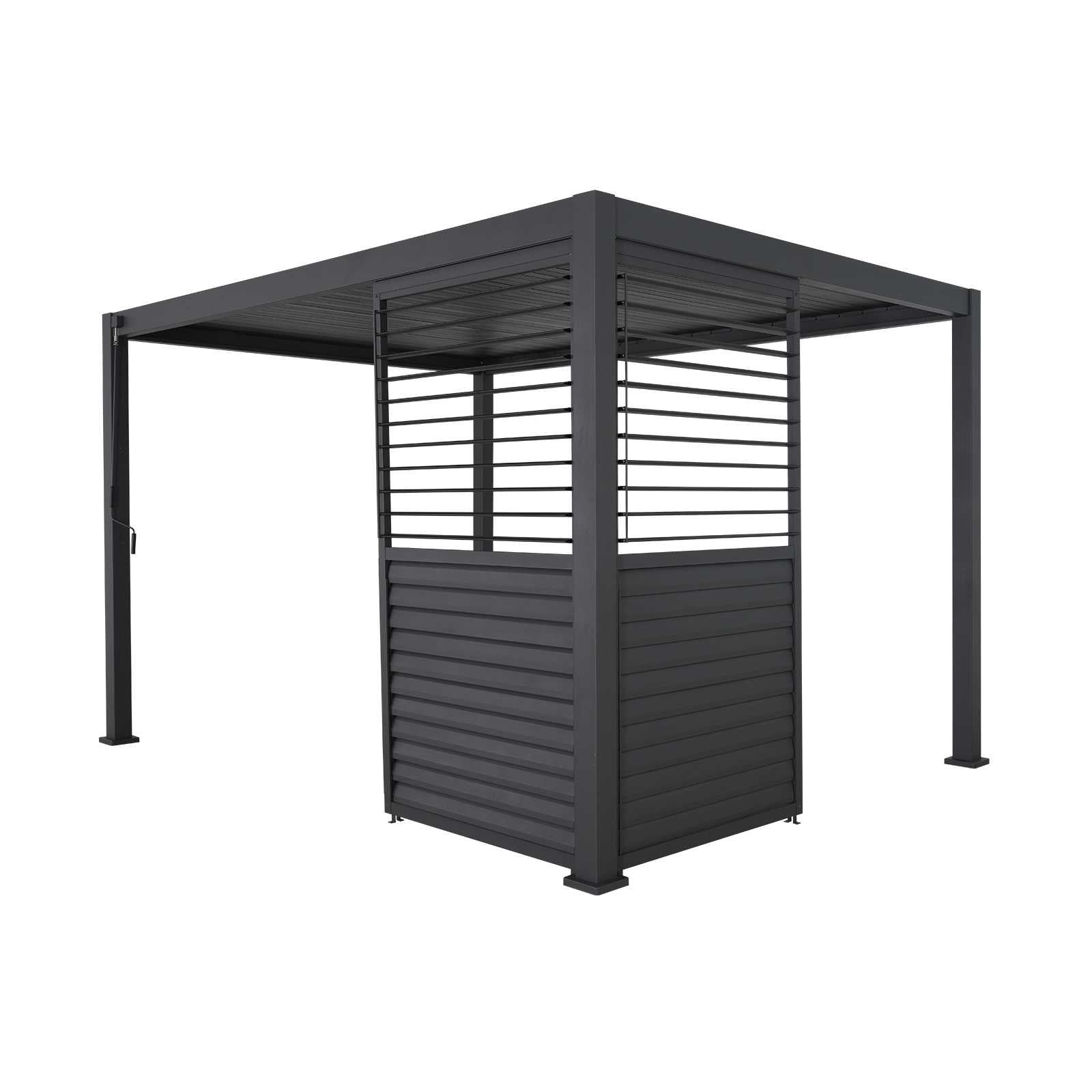 Nova Titan Aluminium Side Wall with Adjustable Louvres – Pergola Privacy Screen | Grey | Multiple Sizes