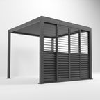 Nova Titan Aluminium Adjustable Louvre Sliding Doors — Grey | 3m, 3.6m & 4m | Pergola Side Wall Privacy Screen | RAL 7015 Slate Grey | UK