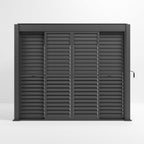Nova Titan Aluminium Adjustable Louvre Sliding Doors — Grey | 3m, 3.6m & 4m | Pergola Side Wall Privacy Screen | RAL 7015 Slate Grey | UK