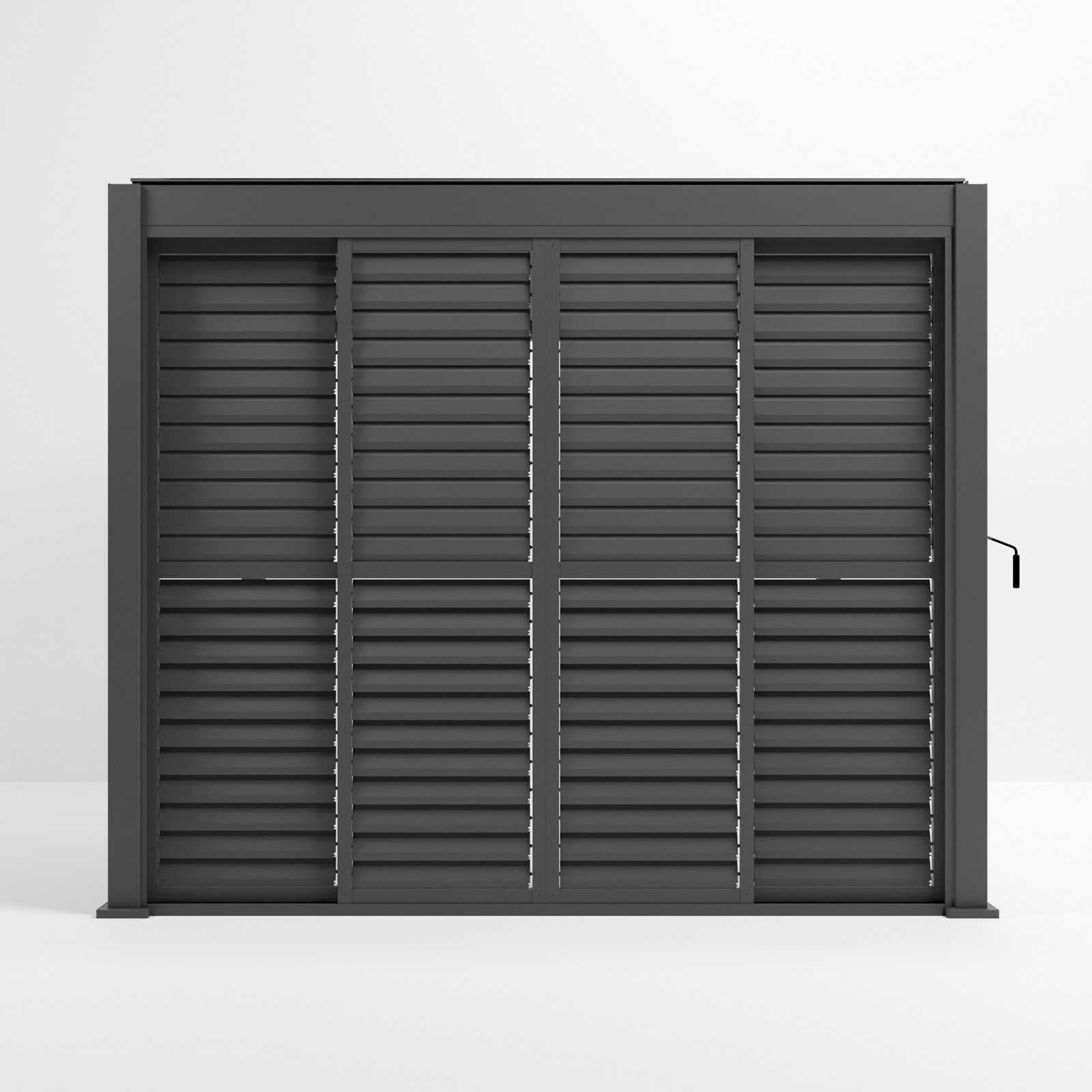 Nova Titan Aluminium Adjustable Louvre Sliding Doors — Grey | 3m, 3.6m & 4m | Pergola Side Wall Privacy Screen | RAL 7015 Slate Grey | UK