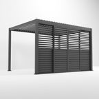 Nova Titan Aluminium Adjustable Louvre Sliding Doors — Grey | 3m, 3.6m & 4m | Pergola Side Wall Privacy Screen | RAL 7015 Slate Grey | UK