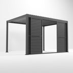 Nova Titan Aluminium Adjustable Louvre Sliding Doors — Grey | 3m, 3.6m & 4m | Pergola Side Wall Privacy Screen | RAL 7015 Slate Grey | UK