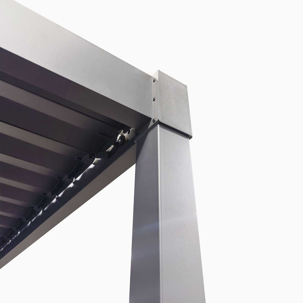 Nova Luna Aluminium Louvred Roof Pergola | Galvanised Steel Garden Pergola with Manual Opening Roof