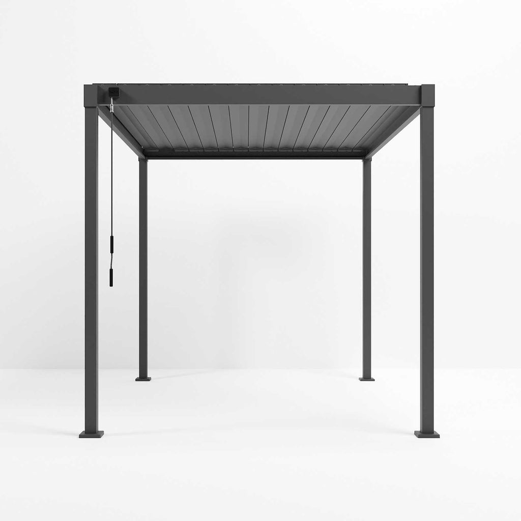 Nova Luna Aluminium Louvred Roof Pergola | Galvanised Steel Garden Pergola with Manual Opening Roof