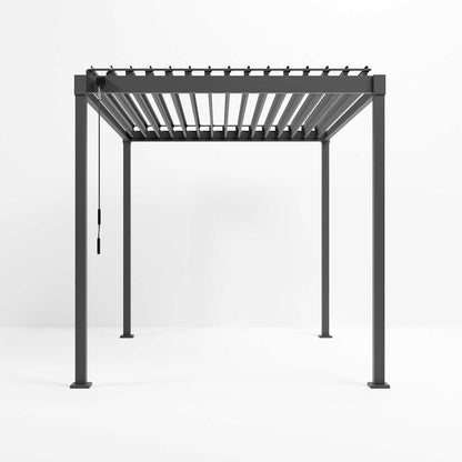 Nova Luna Aluminium Louvred Roof Pergola | Galvanised Steel Garden Pergola with Manual Opening Roof - PERGOLA PACKAGE