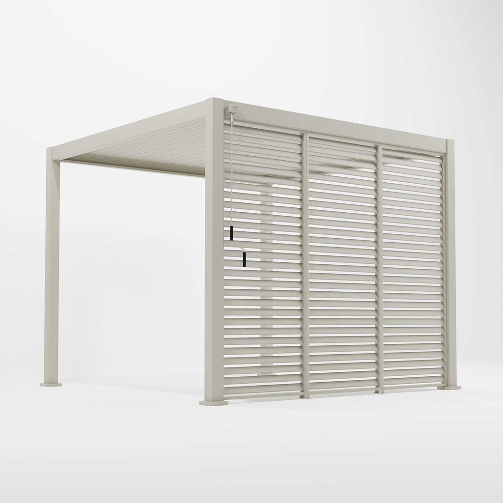 Nova Titan Fixed Louvred Side Wall Panel | Aluminium Pergola Privacy Screen | Grey & Pebble | 1m, 1.2m & 1.33m