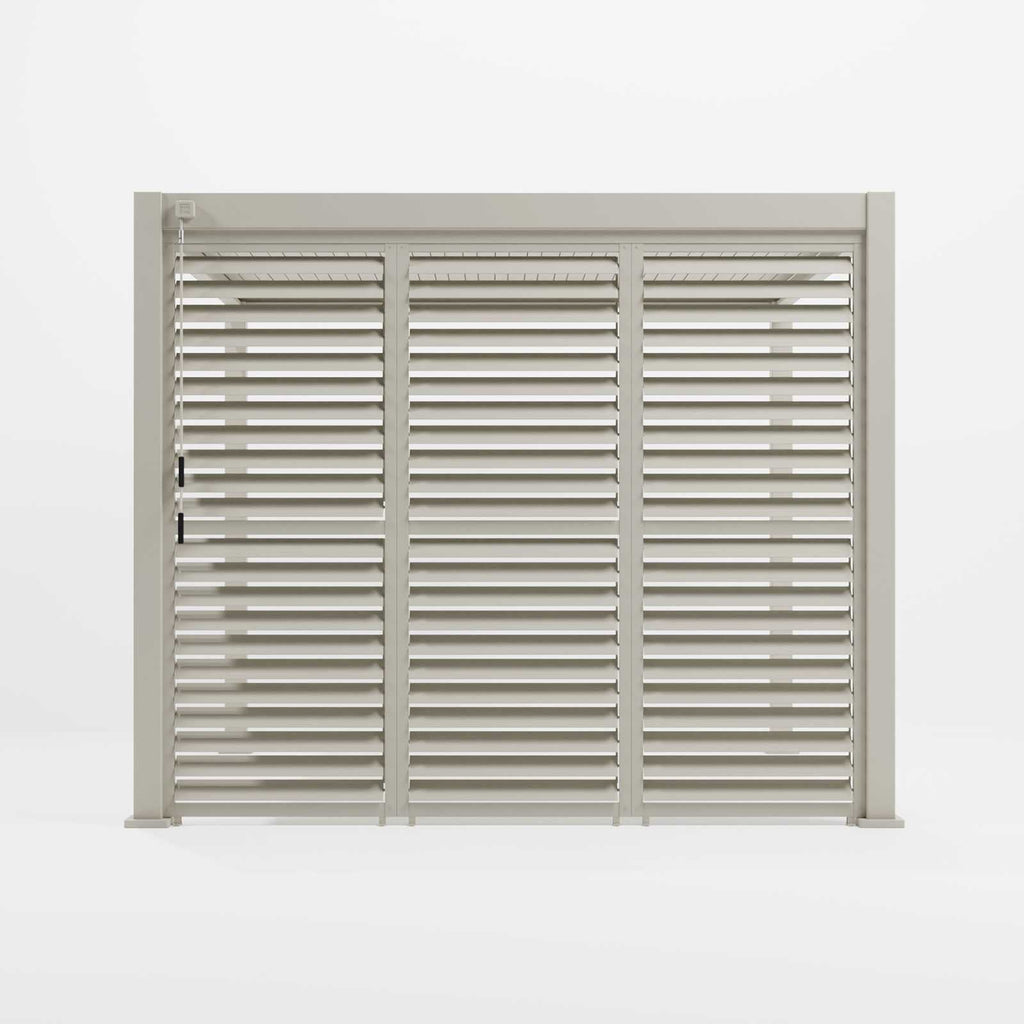 Nova Titan Fixed Louvred Side Wall Panel | Aluminium Pergola Privacy Screen | Grey & Pebble | 1m, 1.2m & 1.33m