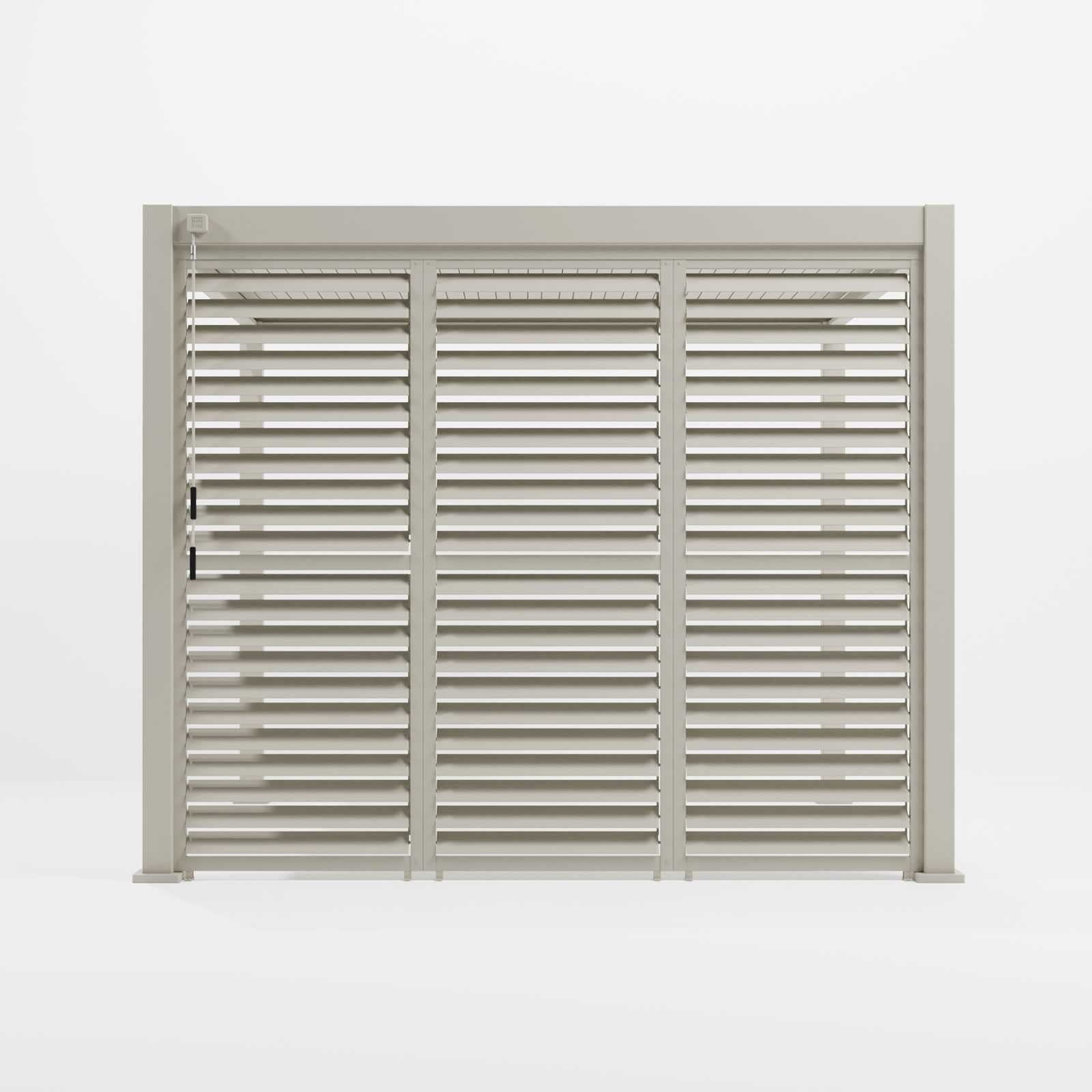 Nova Titan Fixed Louvred Side Wall Panel | Aluminium Pergola Privacy Screen | Grey & Pebble | 1m, 1.2m & 1.33m