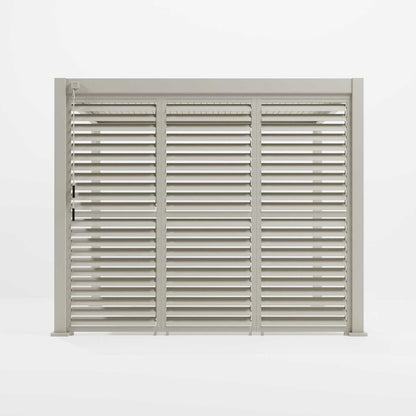 Nova Titan Fixed Louvred Side Wall Panel | Aluminium Pergola Privacy Screen | Grey & Pebble | 1m, 1.2m & 1.33m