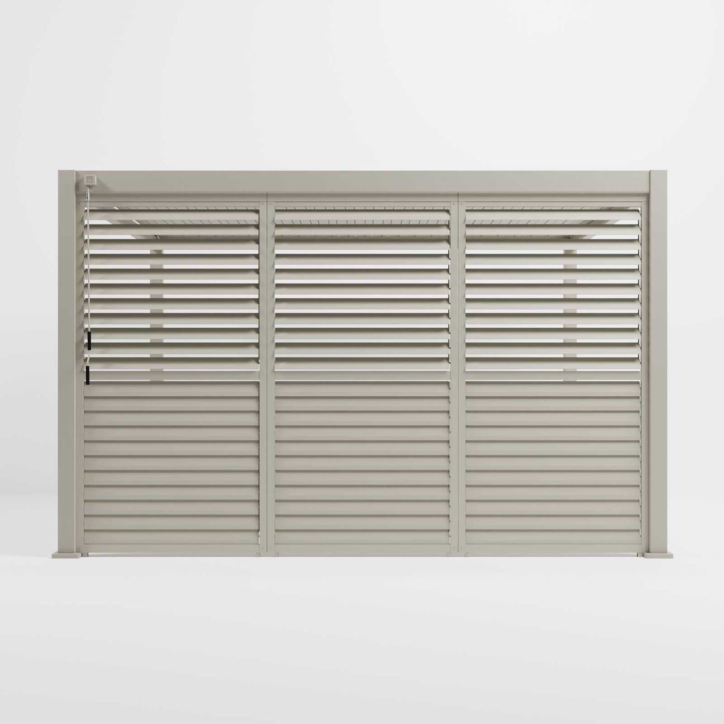 Nova Titan Fixed Louvred Side Wall Panel | Aluminium Pergola Privacy Screen | Grey & Pebble | 1m, 1.2m & 1.33m